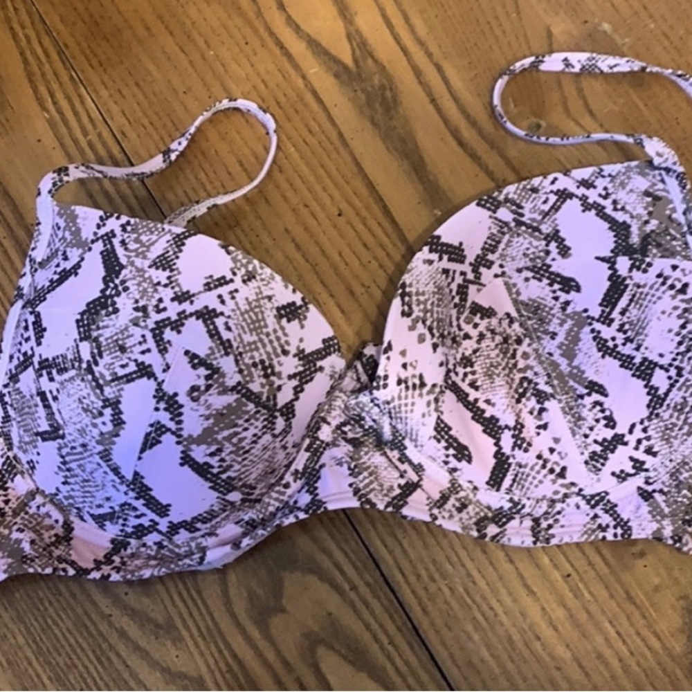 NWT Racheal Racheal Roy Python Pink Printed Underwire Bikini Top Size Medium - Picture 8 of 9